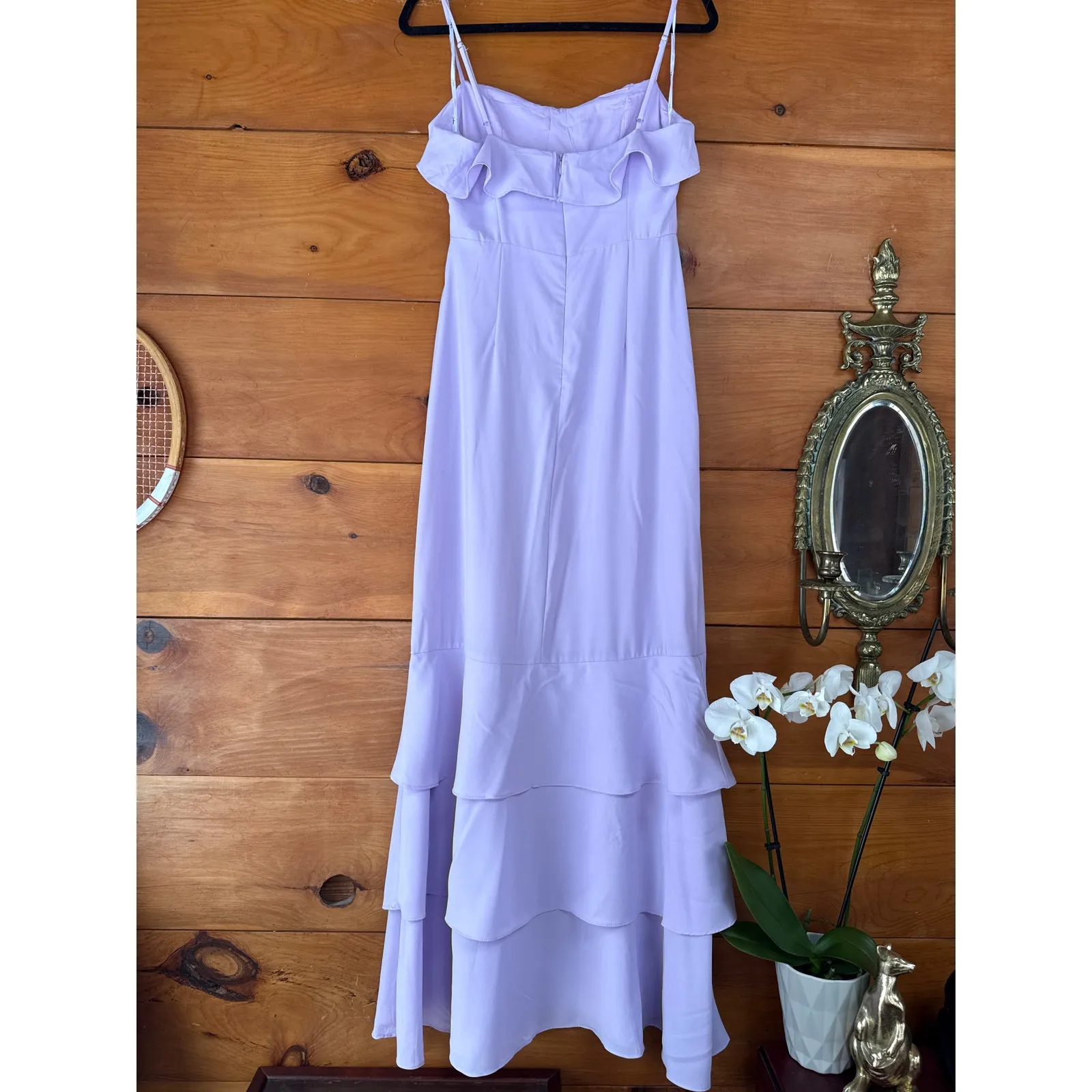 NWT Lulus Lively Evenings Lavender Sleeveless Tiered Maxi Dress Gala Banquet S - Image 5