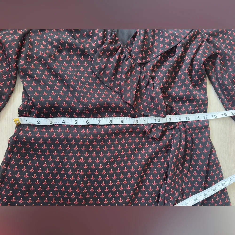 Adrianna Papell Black and Red Long Sleeve Dress ♥️ - Image 5