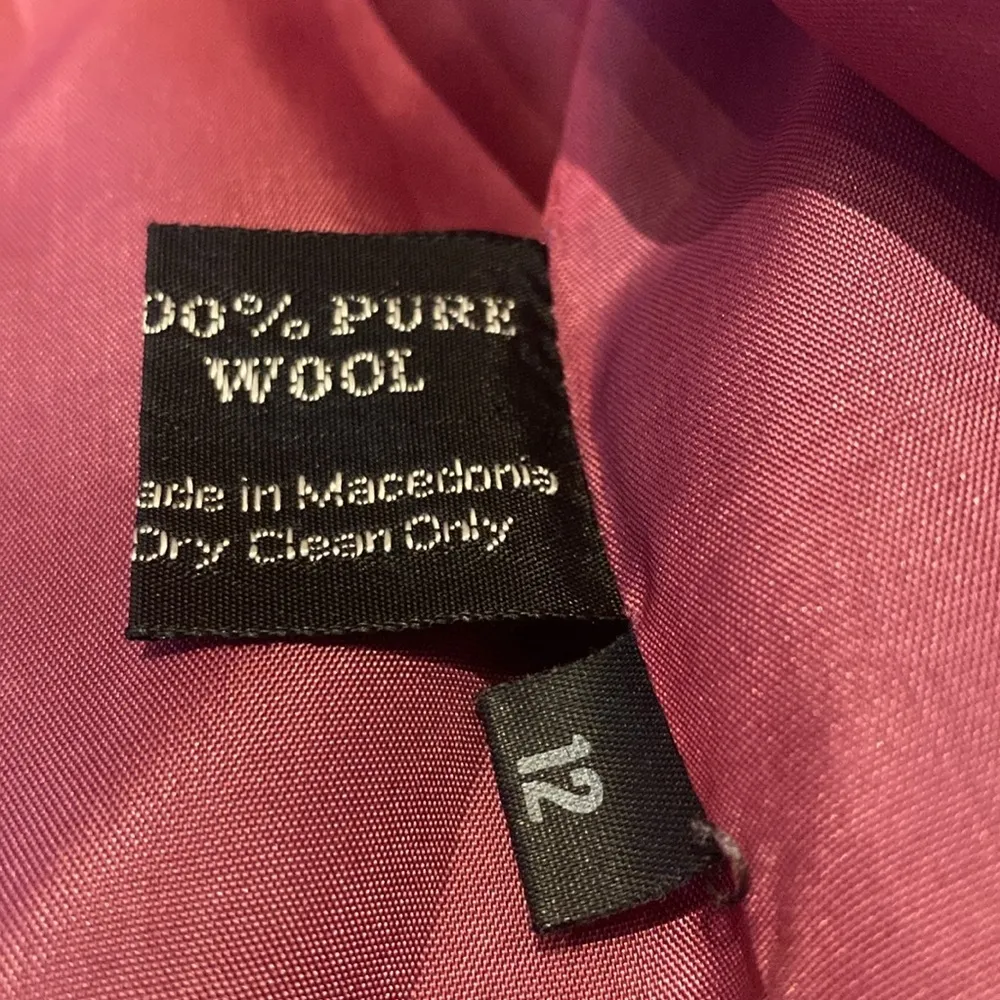 Vintage RARE Find Giorgio Sant’Angelo Tweed Plaid Pure Wool Blazer 12 *Flaw Purple - Image 11