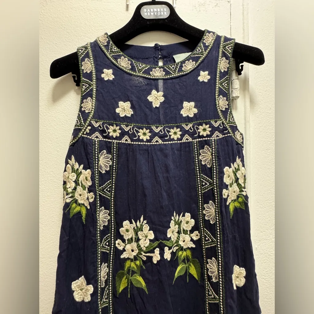 Anthropologie Maeve Rosa Blue Embroidered Swing Dress - size 0 sold out! - Image 8