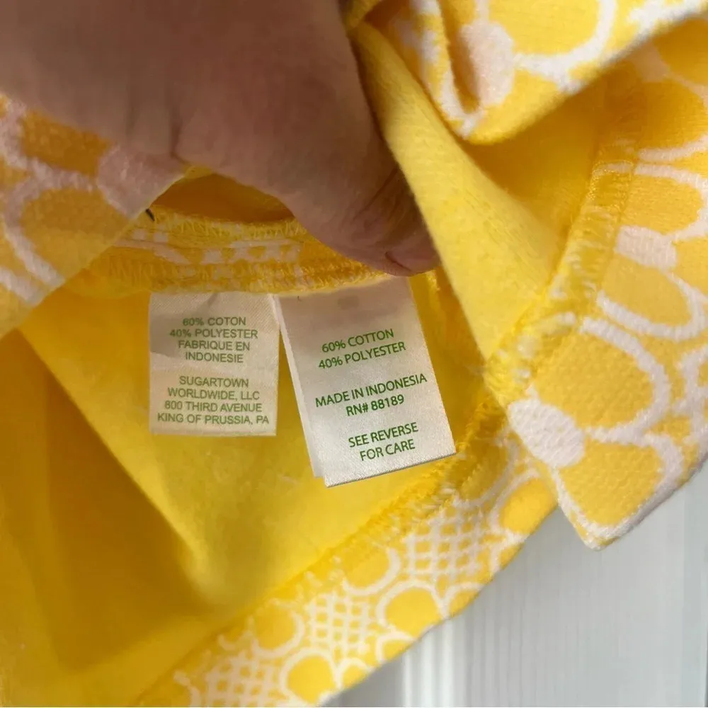 Lilly Pulitzer Leila Sunglow Yellow Daisy Chain Knit Jacquard Skirt Size 4 - Image 3