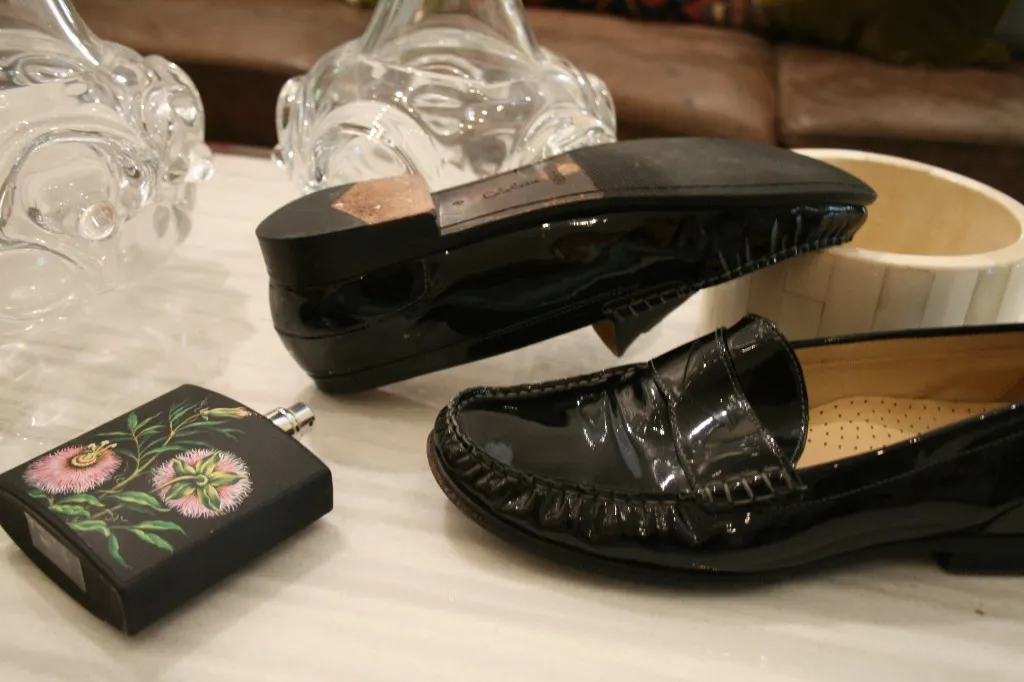 Cole Haan Patent Black Leather Penny Loafers - Image 10