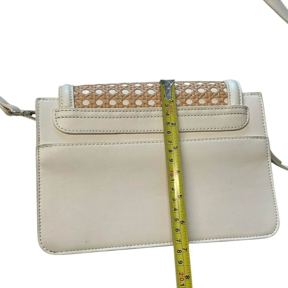 Madison West Jolene Woven Straw Shoulder Bag Purse White Beige Coastal Coquette - Image 9