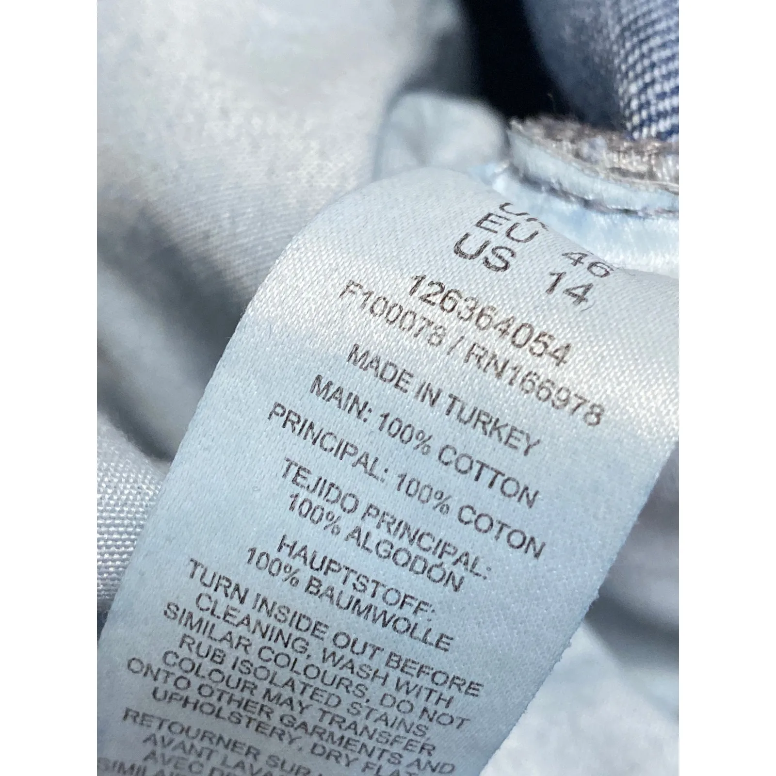 ASOS Women's Blue Weekend Collective Print Straight Leg Denim Jeans Size 14 - Image 4