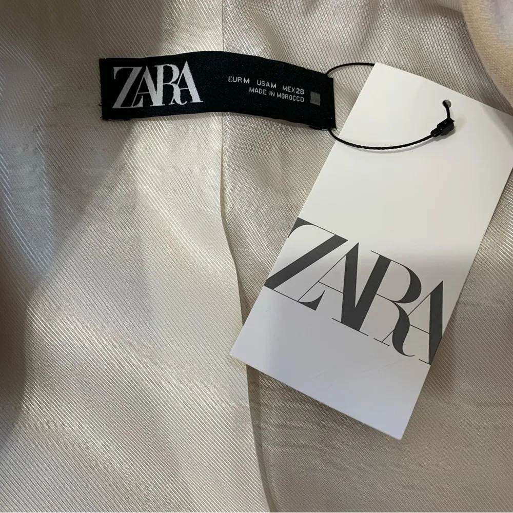 ZARA New Women Long Sleeves Gold Button Long Lapel Collar Blazer Size M - Image 15
