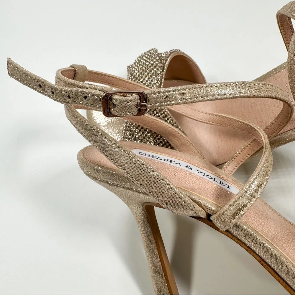 Chelsea & Violet Brandy Rhinestone Twist Ankle Strap Dress Sandals - Image 10