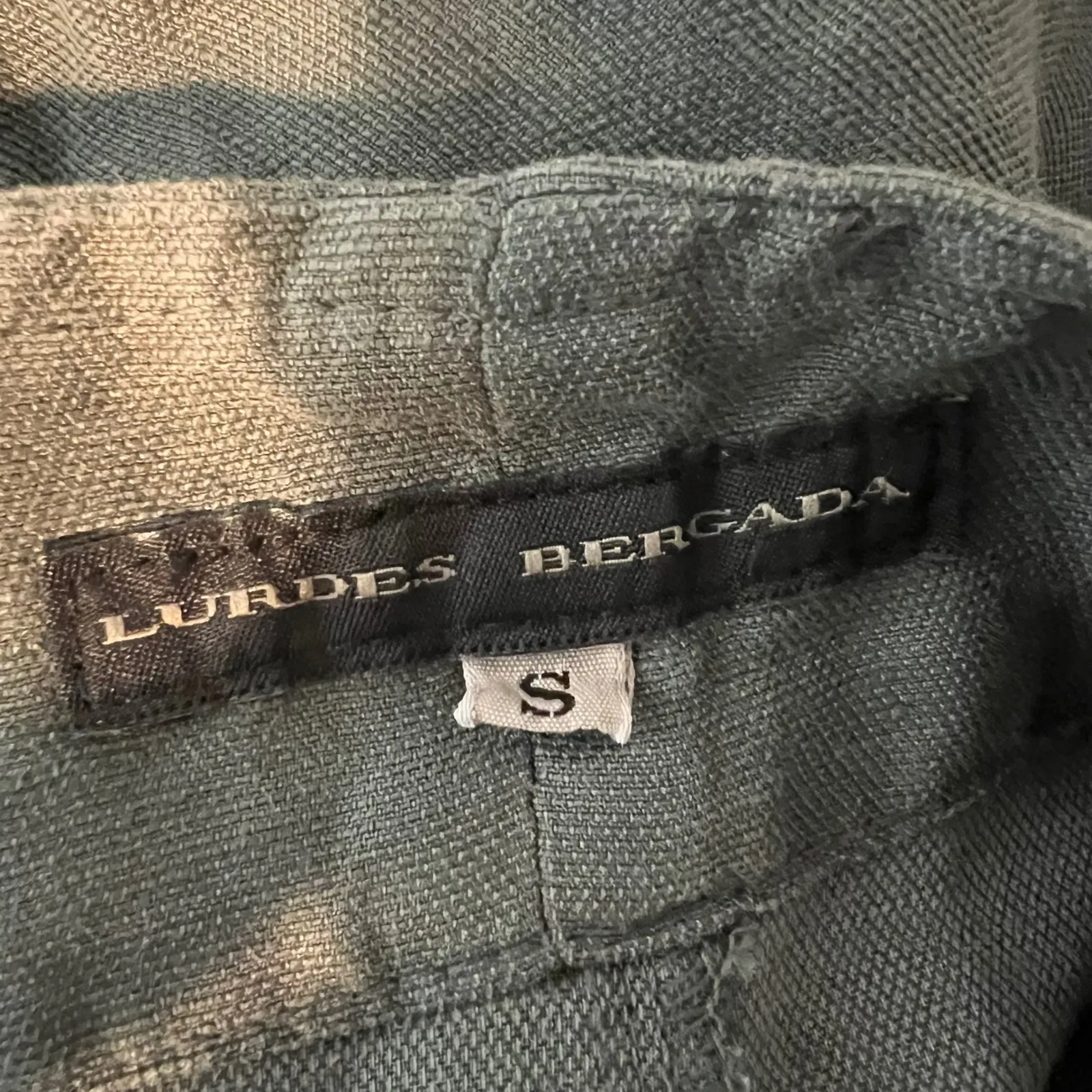 LURDES BERGADA Harem Trousers Pant Size S Cropped Drop Crotch Linen Blend NWT Green - Image 10