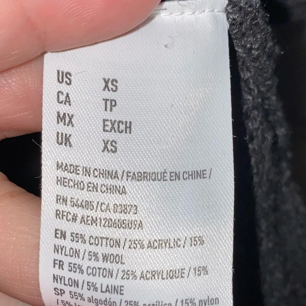 AEO Gray Waffle Cable Knit Cotton Blend Sweater - Image 5