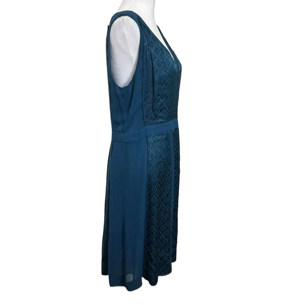 Tory Burch Hadley Silk A Line Dress in Deep Sea Blue Mini Women’s Size 14 - Image 2