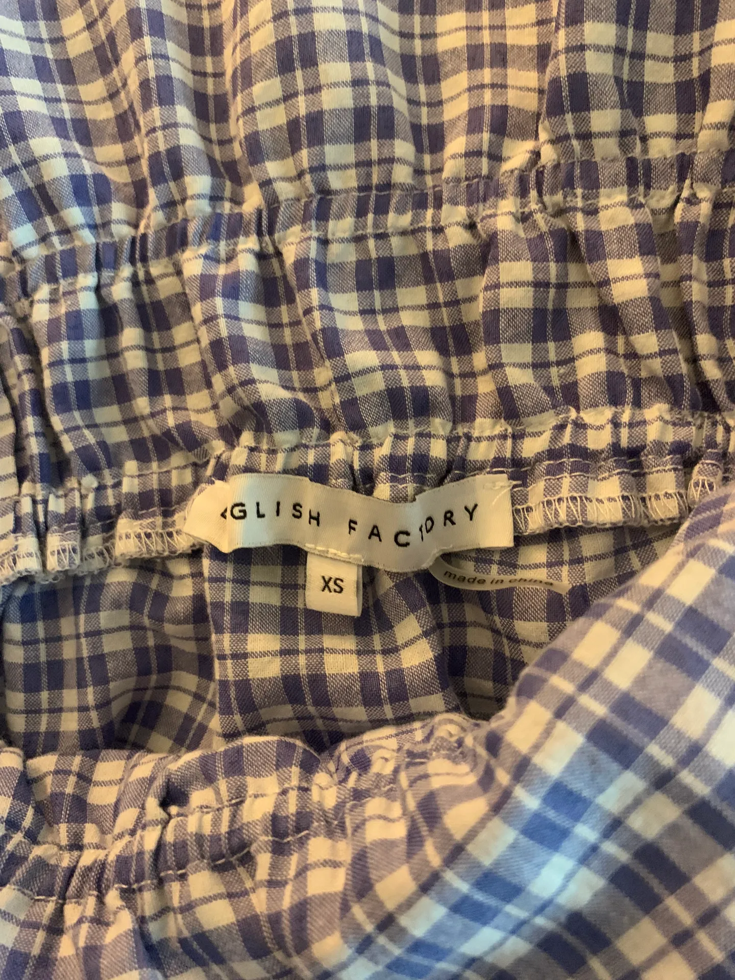 English Factory Gingham Check Top With Adjustable Straps - Image 3