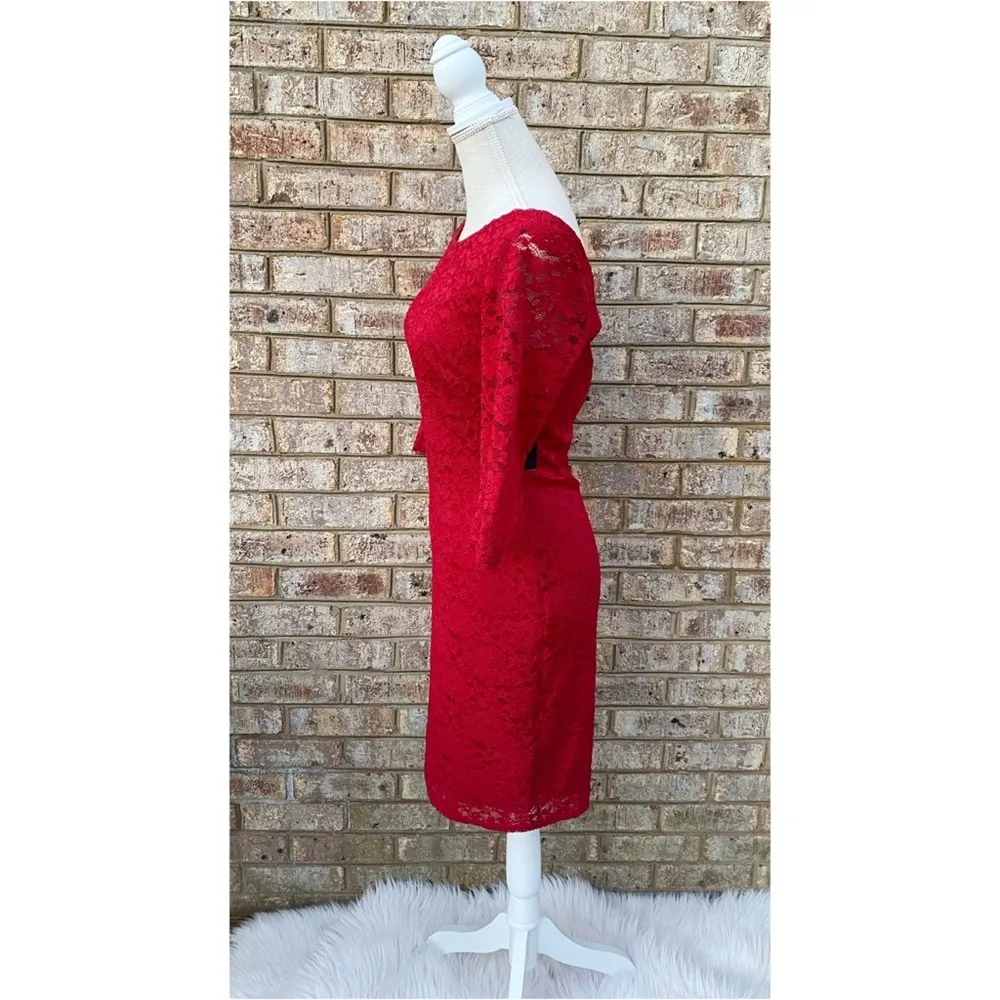 NWT Laundry by Shelli Segal Red Lace Cocktail Dress - Image 3