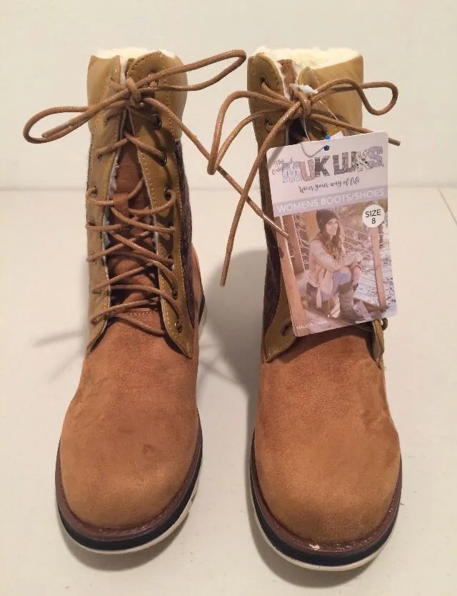 Muk Luks Boots, Size 8 Tan - Image 2