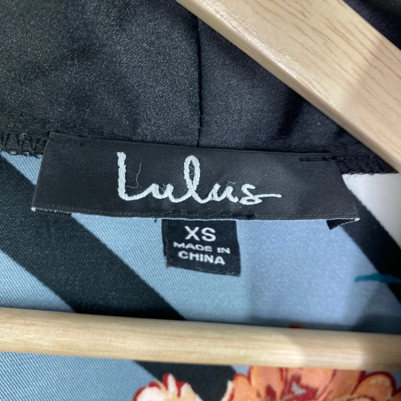 Lulu's Dusty Blue Floral Print Satin Midi Robe Dress Women's Size X-Small XS - Image 7