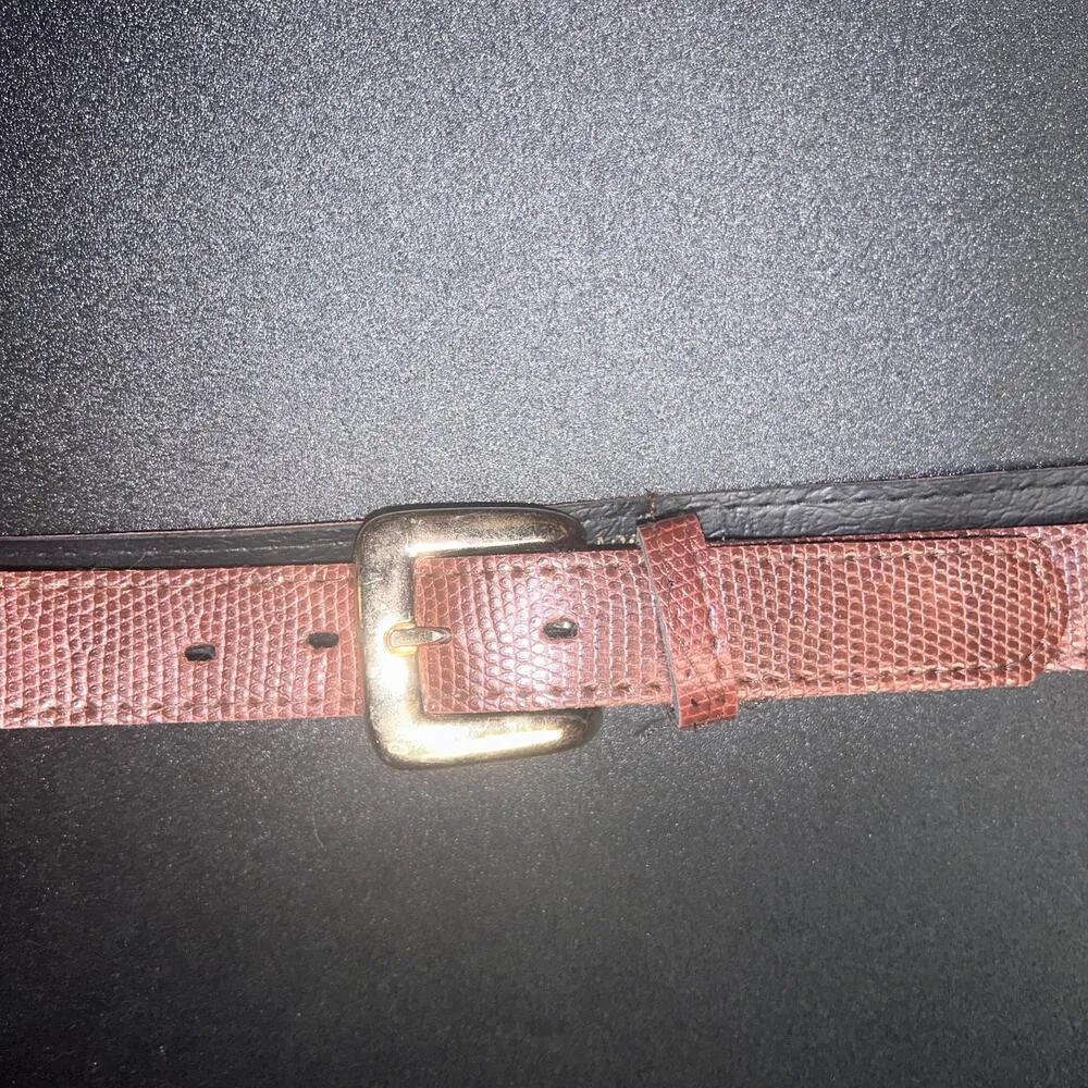 Brown Textured Faux Leather Gold - Image 2