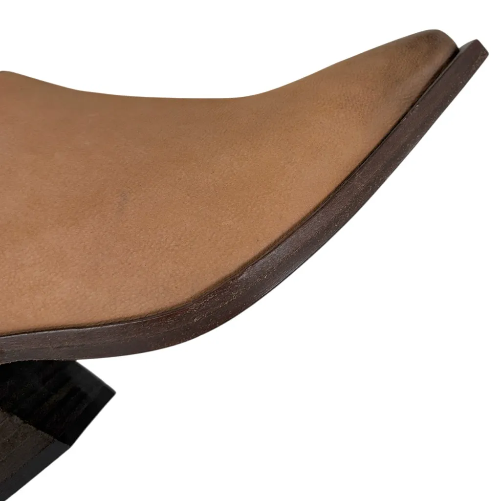 Like New Free People Leather Margarita Heeled Mules Sand Dollar Size 8 - Image 9