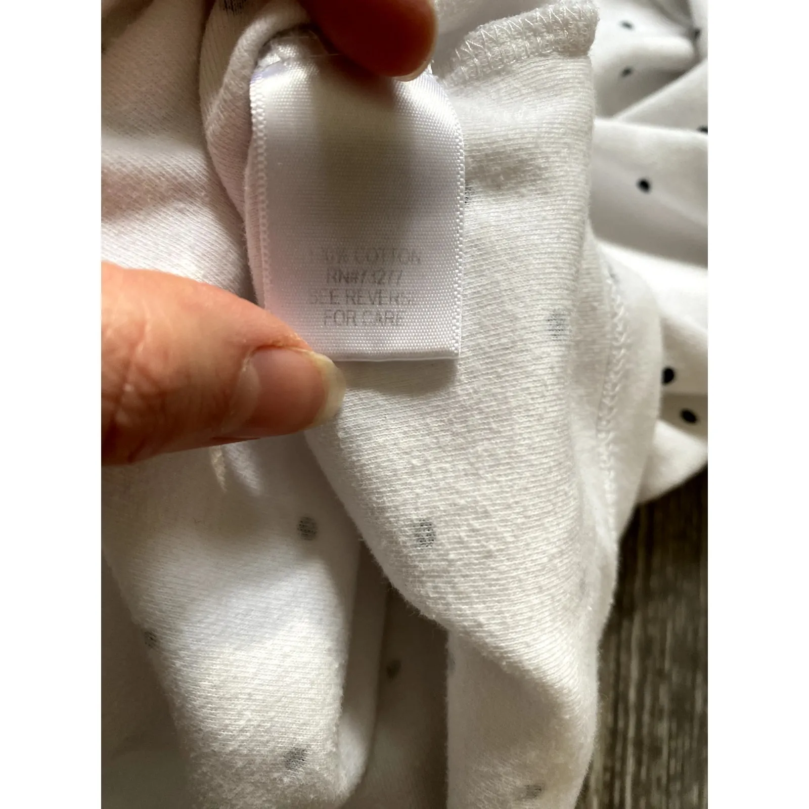 Polka Dot‎ Cotton Top Cozy Winter Layer XL Cream Soft Dainty Preppy Warm Scandi - Image 3