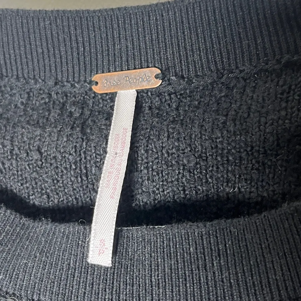 Free People Found My Friend Pullover Black Sz Small Cotton Blend Sweatshirt - Image 12