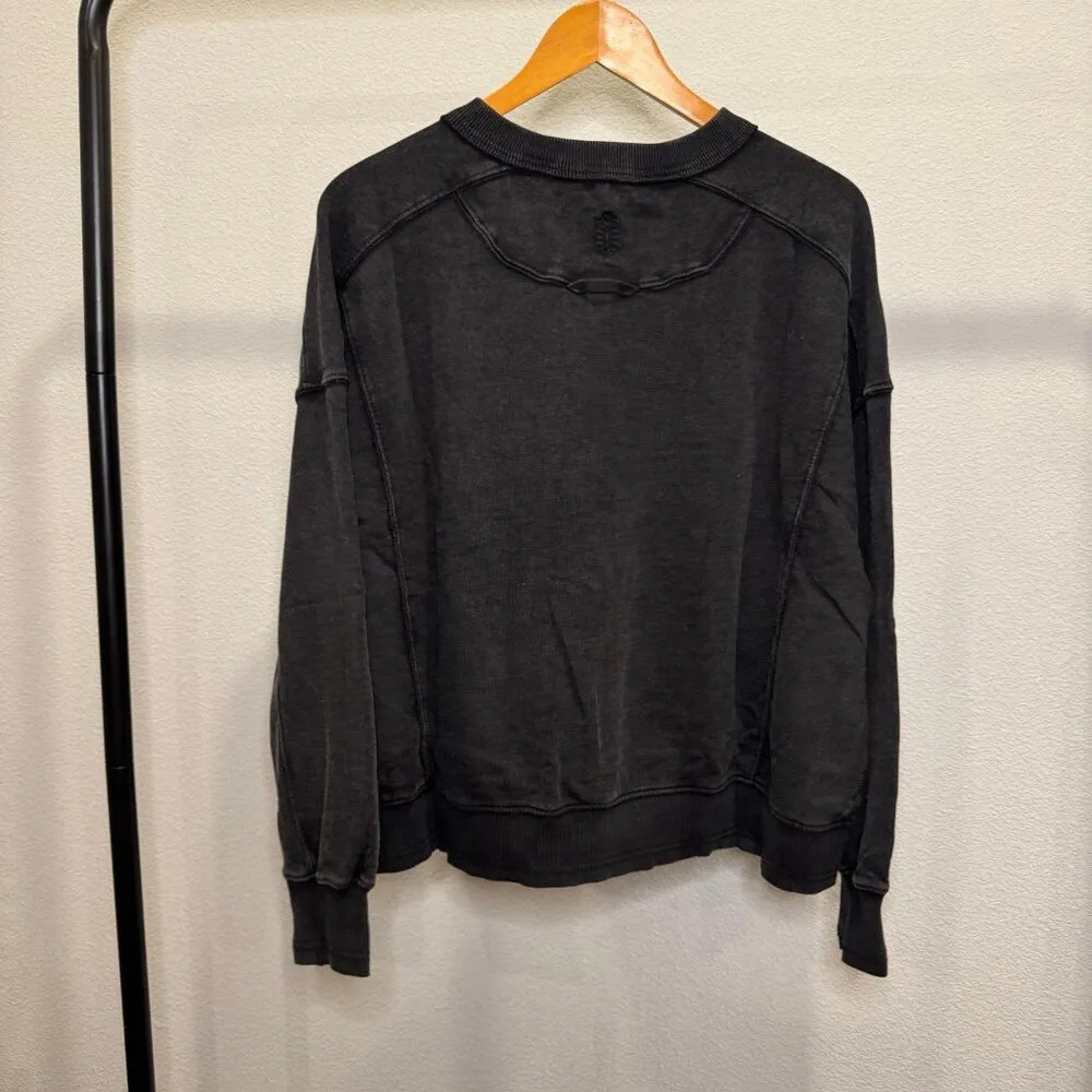 Free People x Hatch Intercept Maternity Pullover Sweatshirt Black Size M NWT - Image 8