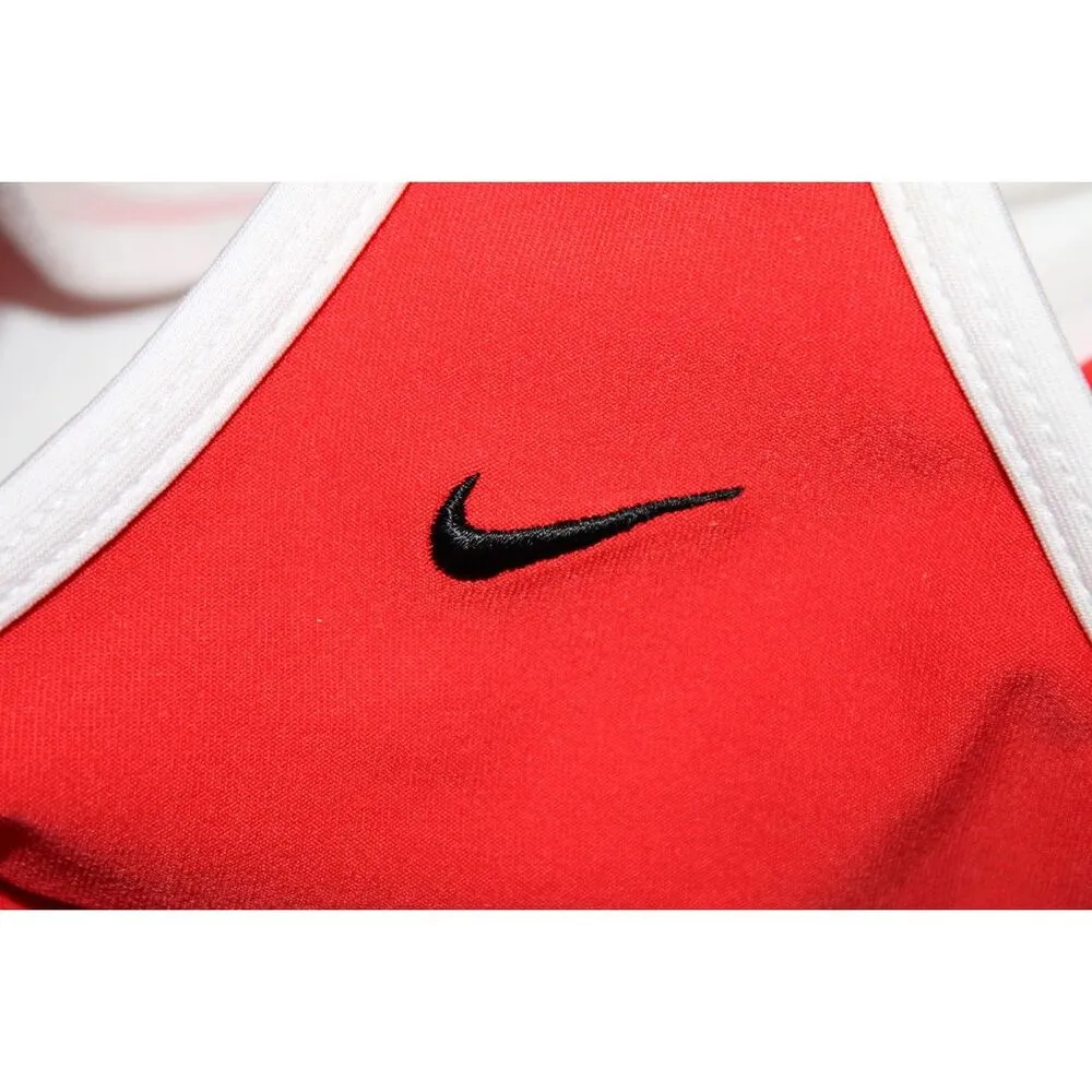Womens Nike Dri-Fit White Pink Red Racerback Athletic Tank Top Size Medium M - Image 3