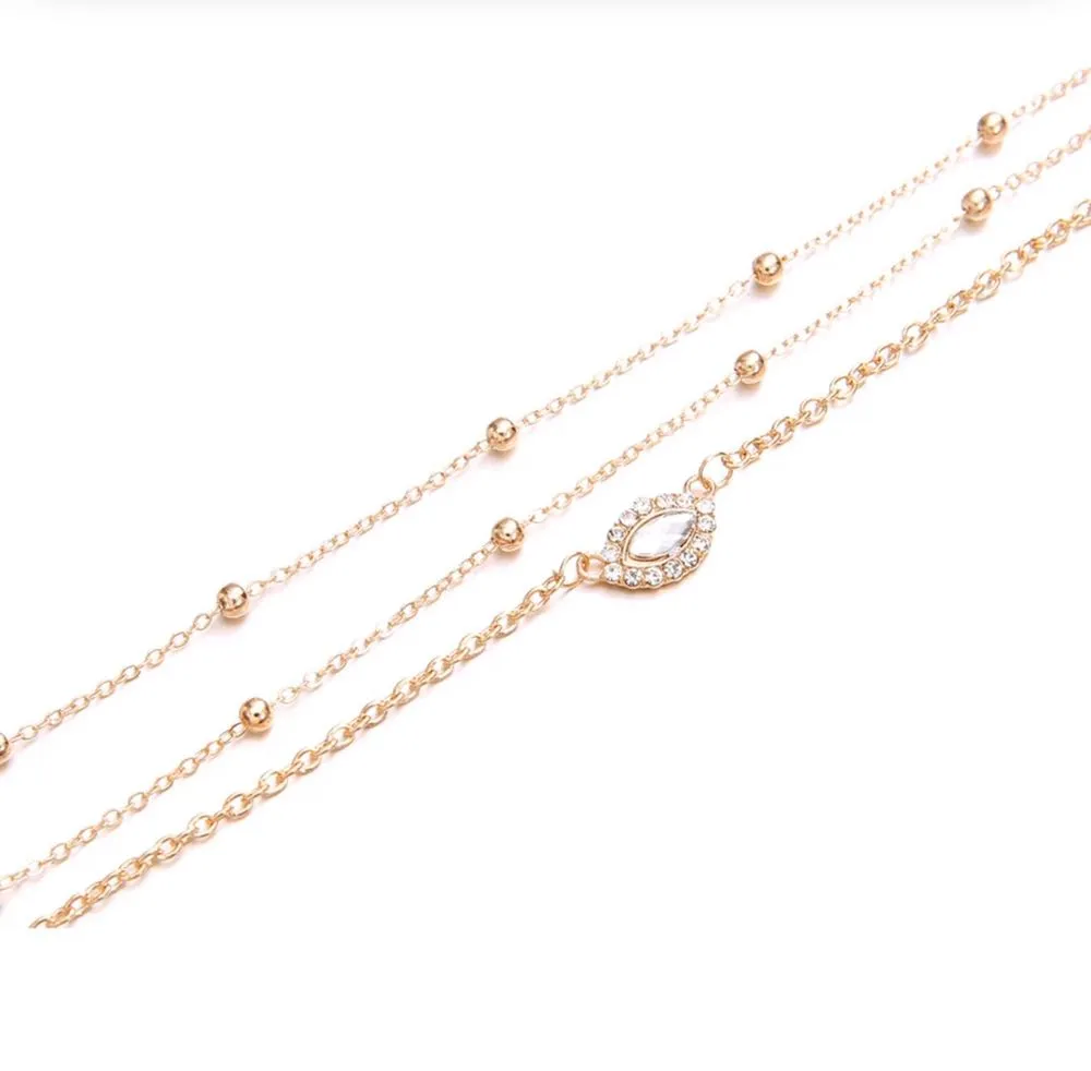 Multi Layer Gold Beads & Charm Necklace - Image 8