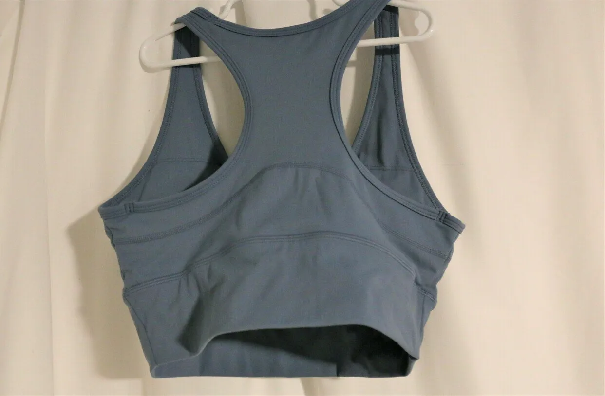 S Blue Sports Bra Lightly Padded Workout Top Activewear Bra Yoga Medium Impact - Image 3