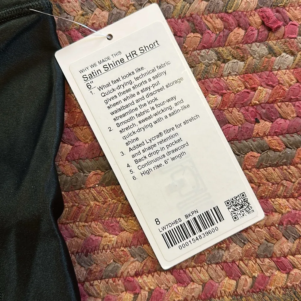 NWT LULULEMON SATIN SHINE HIGH RISE BIKE SHORTS 6” blackened pine - Image 4