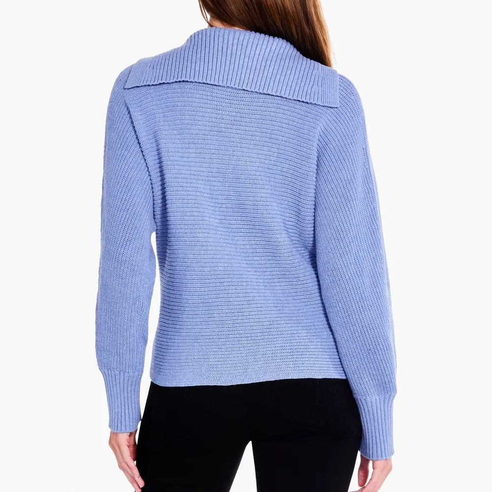 Nic+Zoe Blue V Neck Sweater - Image 2