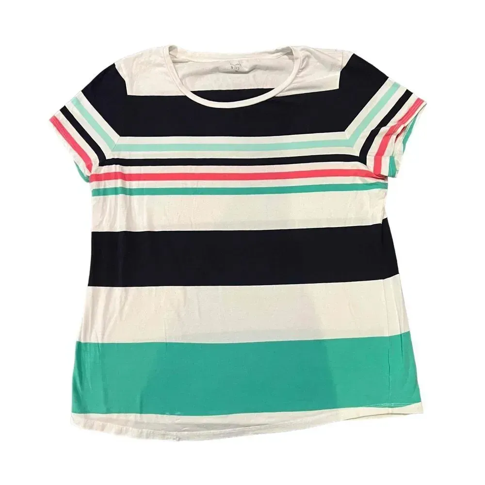 Crown And Ivy Short Sleeves Crew Neck Striped‎ Pattern T-Shirt Size XL - Image 2