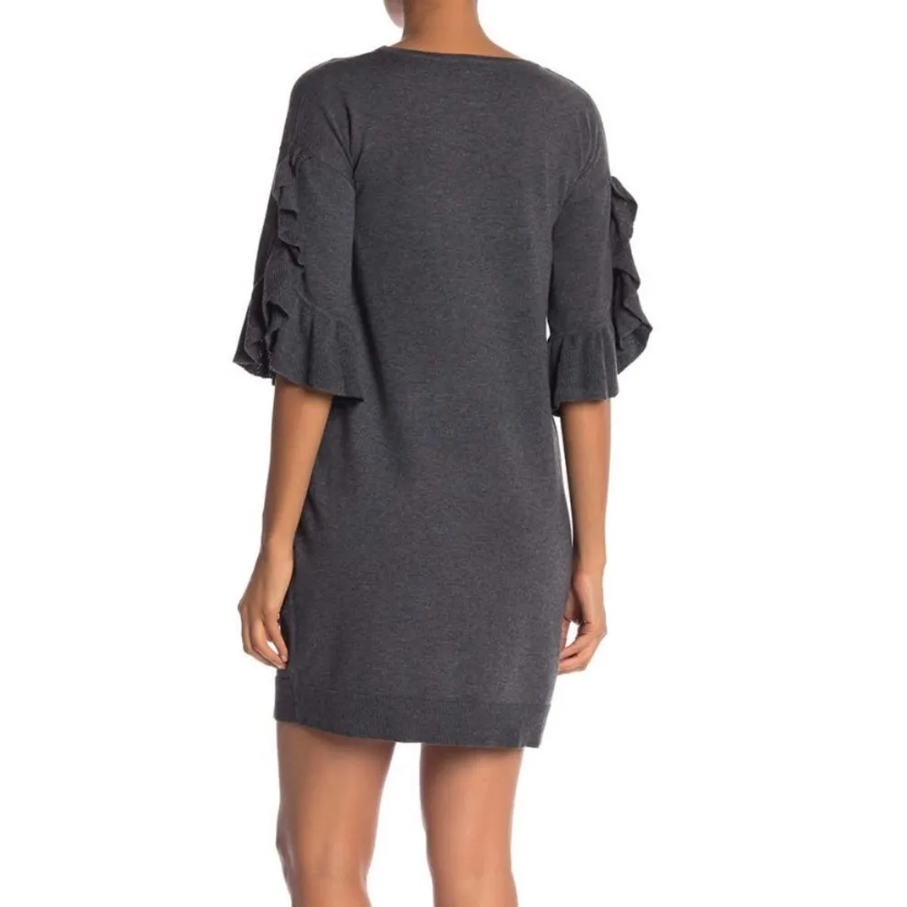 Max Studio ruffled 3/4 sleeve sweater dress - Image 2