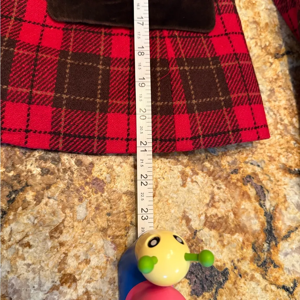 Liz Sport  Red Brown Equestrian Plaid Lined Wool Blend Riding Jacket Blazer 4 S - Image 8