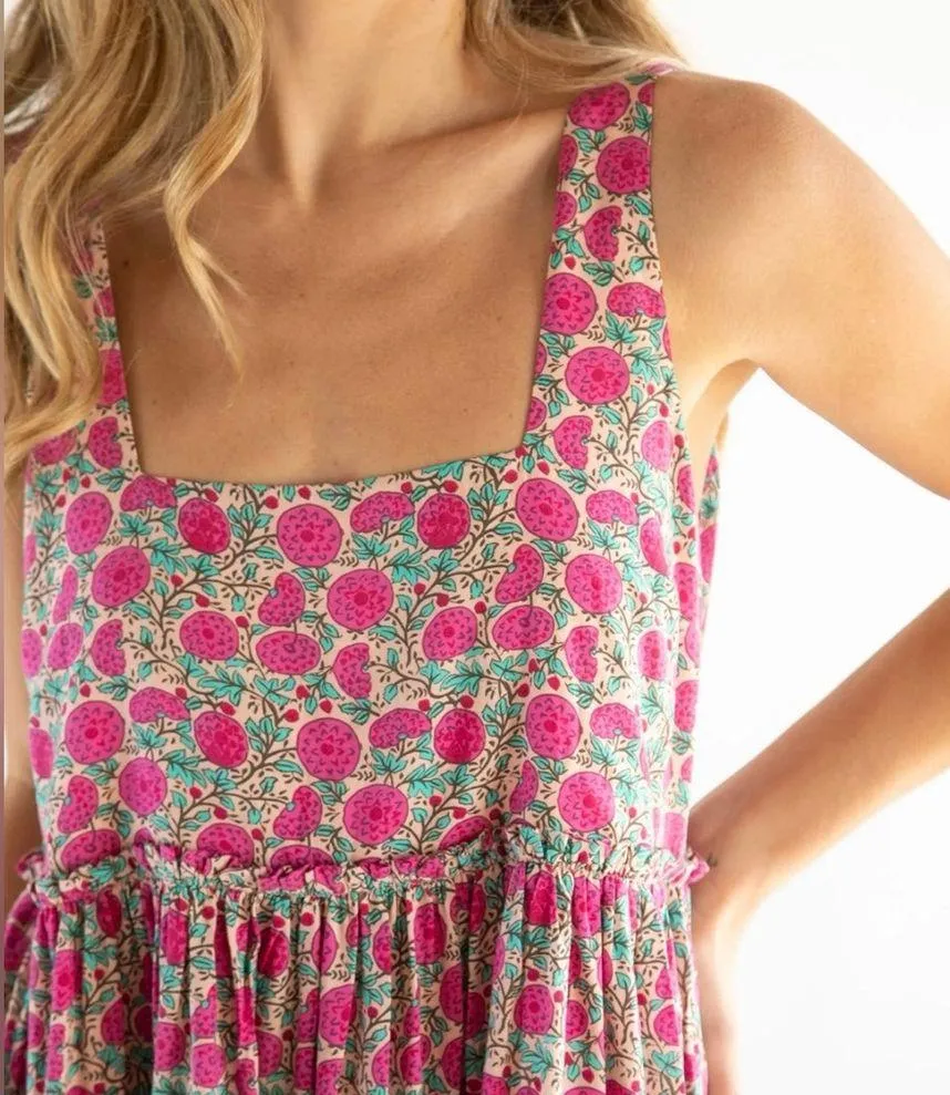 Natural Life  NWT Anna Mini Dress - Pink Puff Floral Sz M - NEW Boho Flowy - Image 3