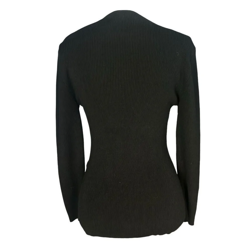 Berek Top Size Large Black Beads Embellished Ribbed Artsy Bling Jewel Stones - Image 3