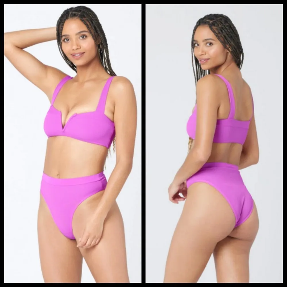 💕L*SPACE💕 Ribbed Lee Lee Bikini Top ~ Pitaya D NWT - Image 5