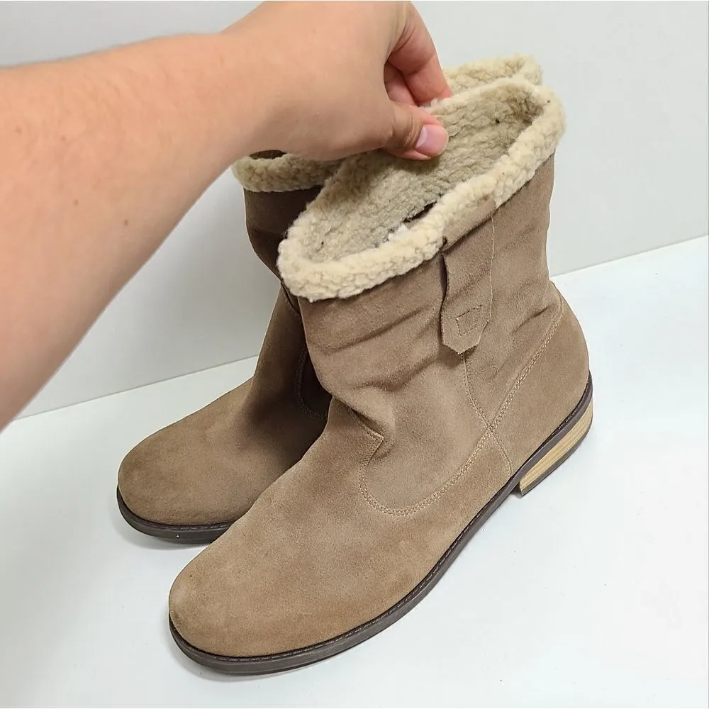 Sole Society Women's Tan Mid-calf Suede Boots Size 8.5 - Image 2