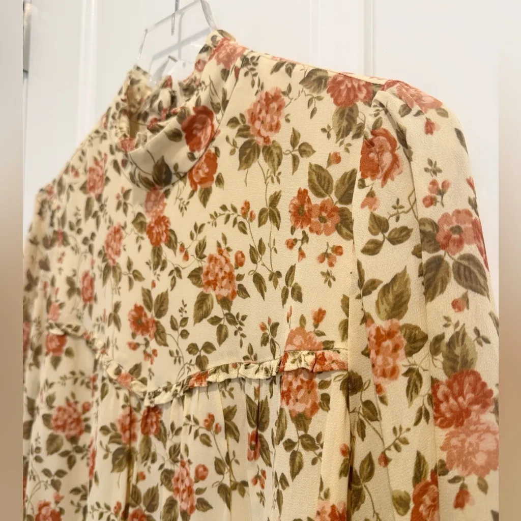 REFORMATION Jourdan Ruffled Varenna Floral Print Crepe Mini Dress size Medium - Image 7