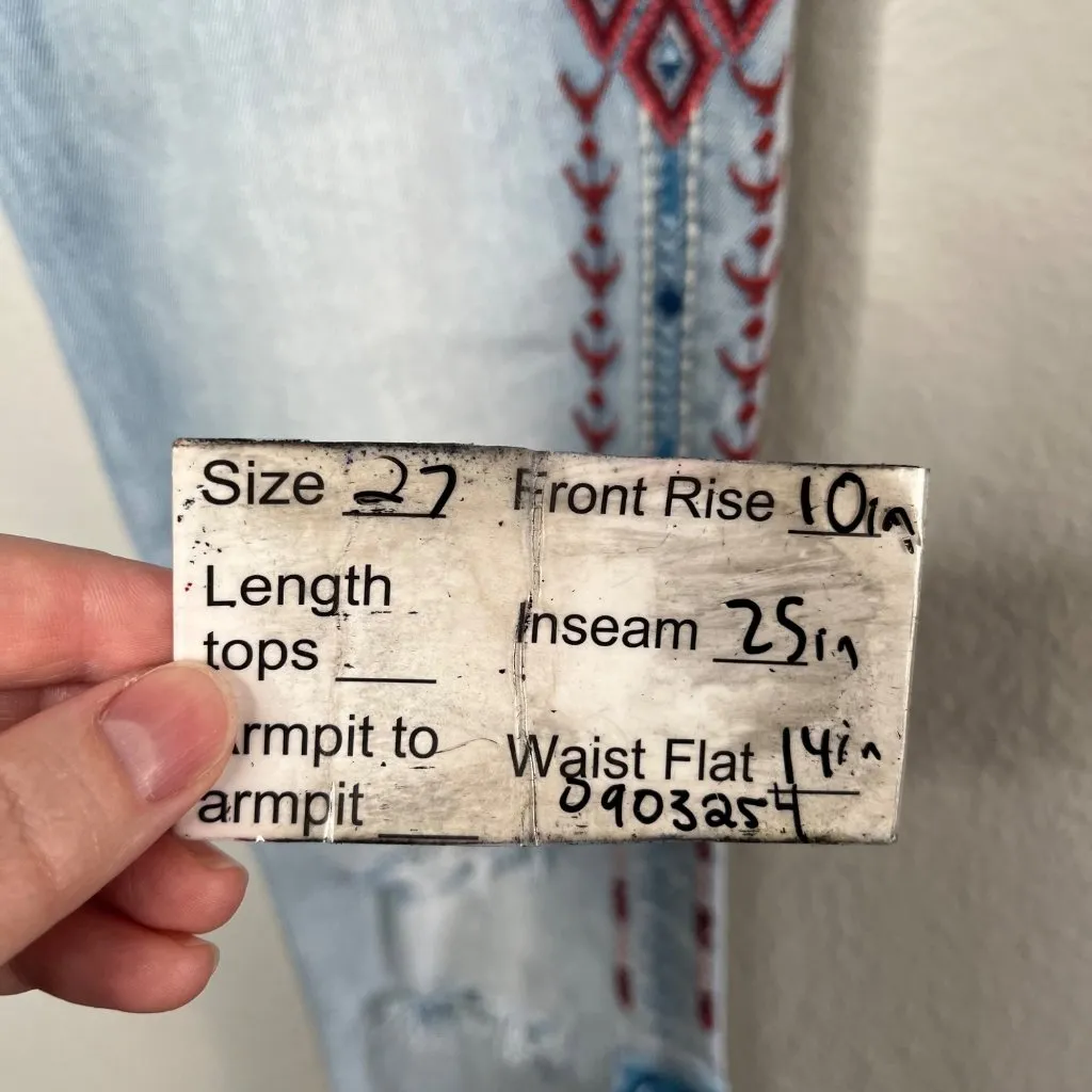 Driftwood Womens Jackie High Rise Slim Leg Embroidered Jeans Size 27 - Image 11