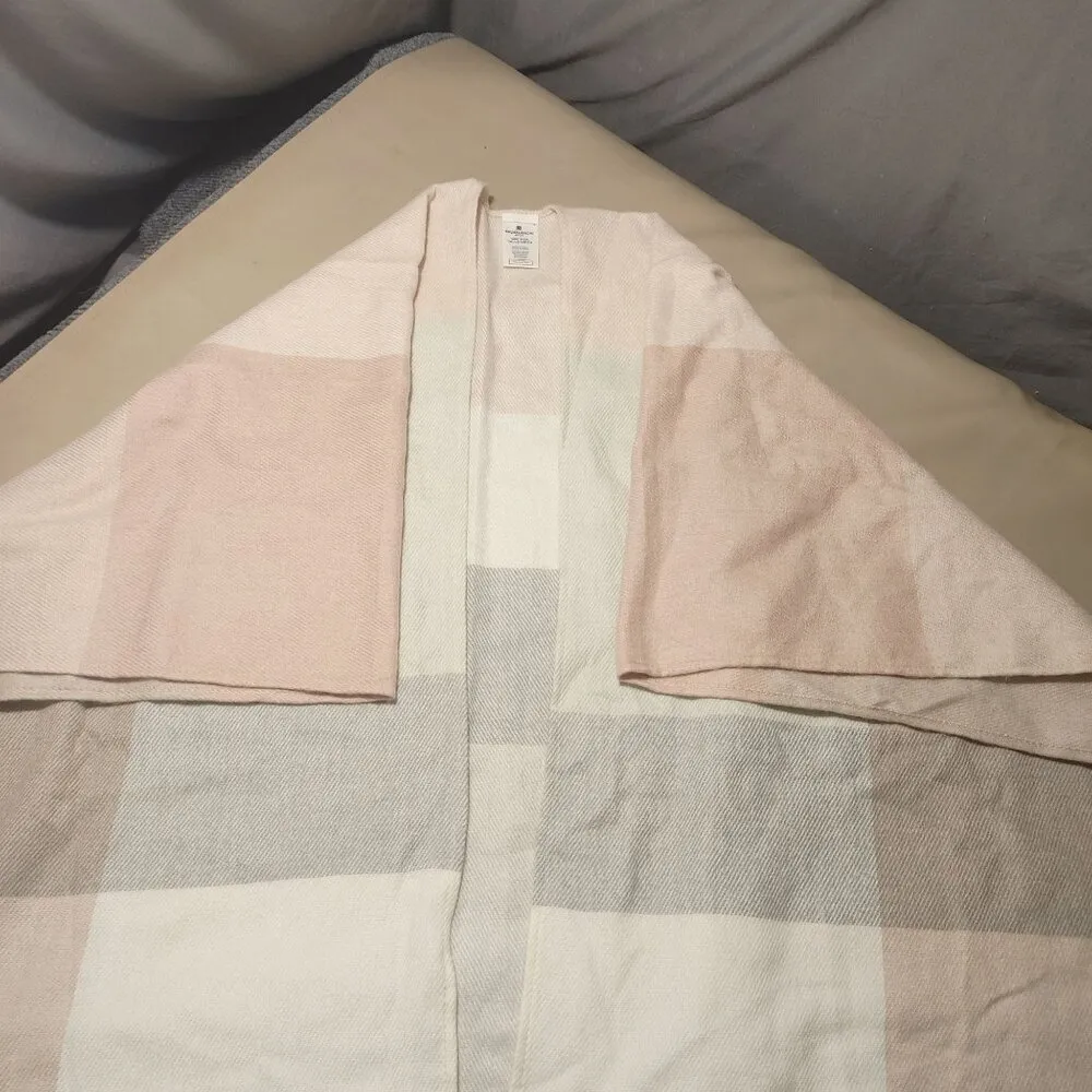 Woolrich Womens Striped Poncho Wrap One Size Fits All Soft Polyester/Viscose Bl - Image 9