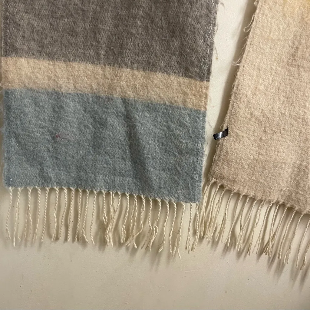 Britt’s Knits Barcelona Blanket Scarf Multicolor Color Block Fringe 80” x 14” Red - Image 8