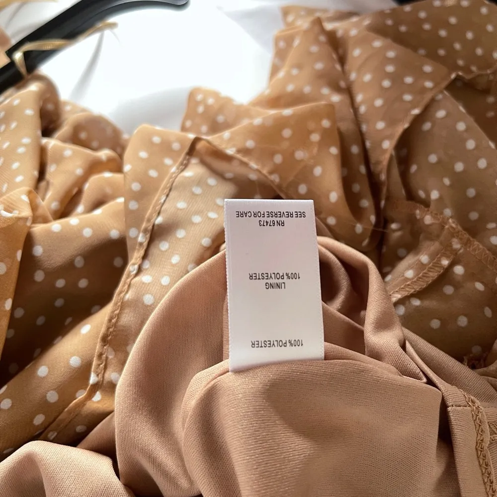 Just Taylor Printed Halter Dress Size 16 Tan - Image 4