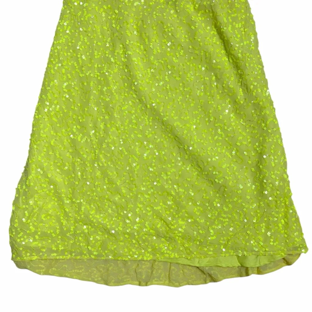 Show Me Your Mumu Lime Sequin Suzanna Slip Mini Dress Womens M - Image 4