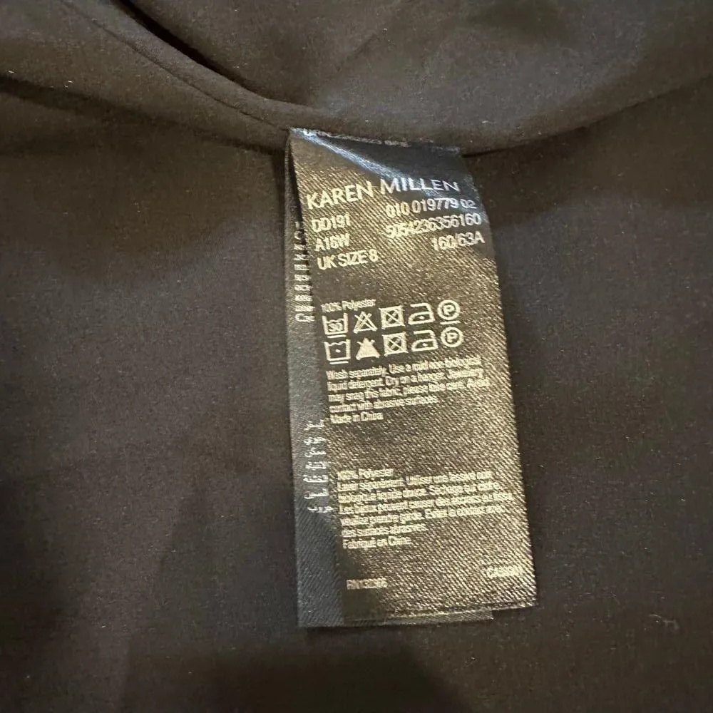 Karen Millen Black Sheer Sleeve Wrap Dress sz 4 Color Pop Wrap Dress - Image 6