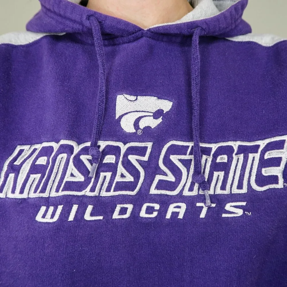 Vintage 90s Kansas State Wildcats Cropped Hoodie - Image 2