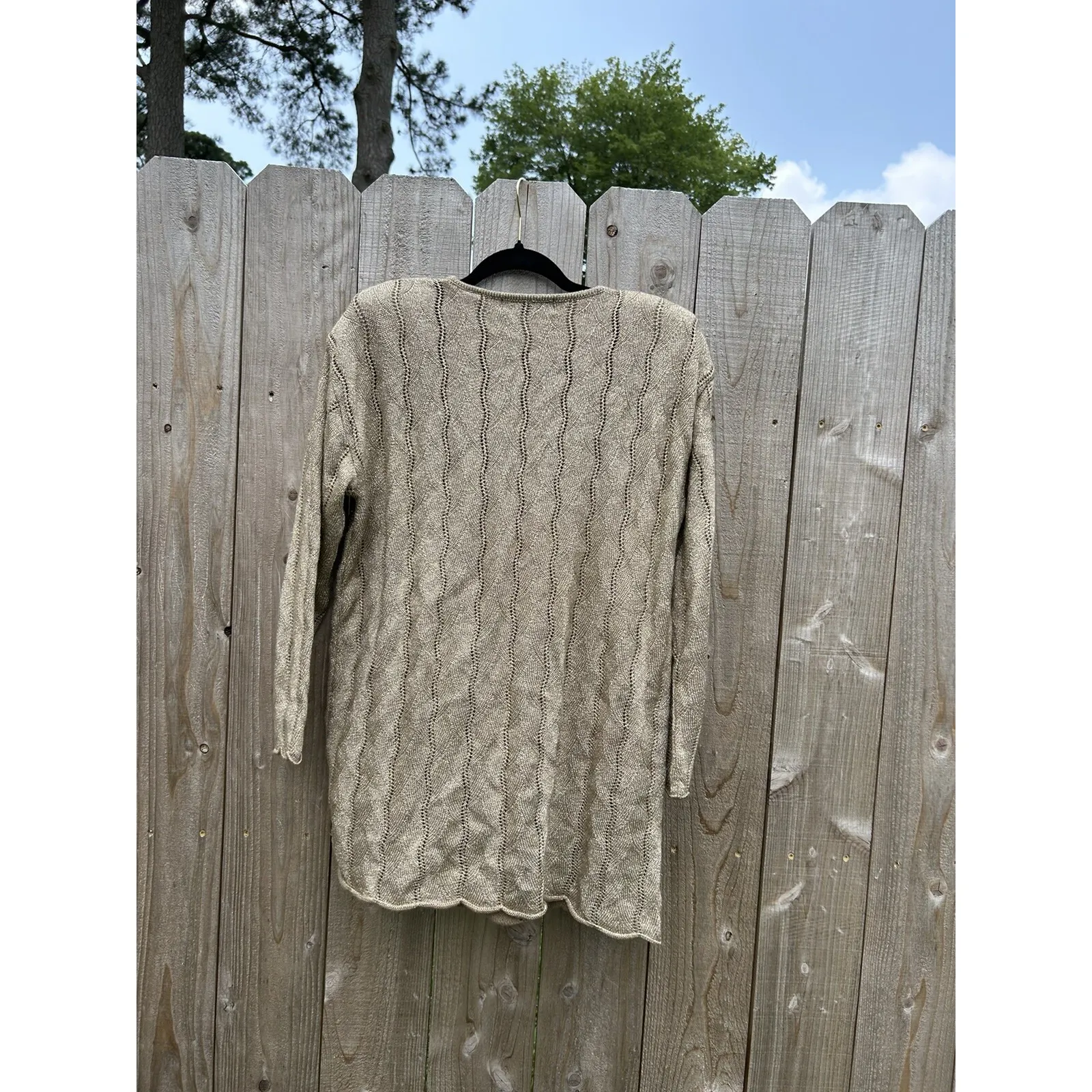VINTAGE VALERIE‎ STEVENS EVENING SPARKLING METALLIC GOLD WOOL SWEATER LARGE - Image 6