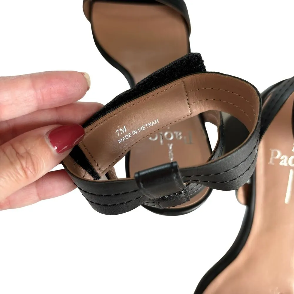 Linea Paolo Women’s Emmie Heeled Sandals Black Ankle Strap Block Heels Size 7 - Image 4