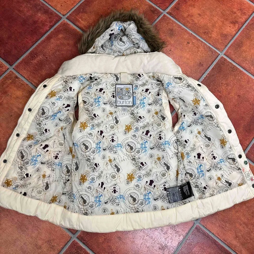 Burton Ivory Sleeveless Hooded Button Up Puffer Vest Size Medium - Image 13