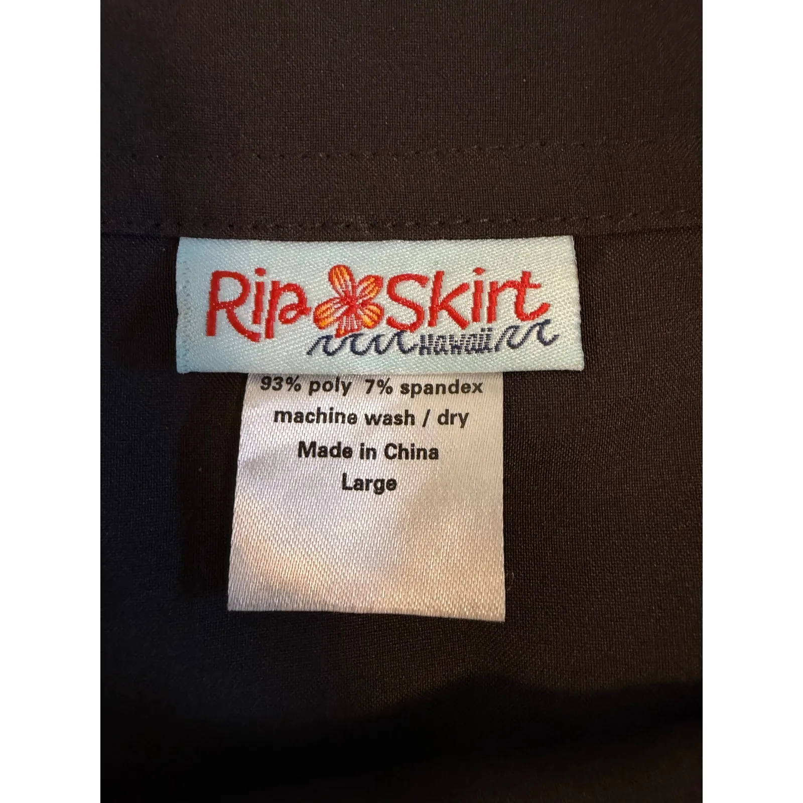 RipSkirt Hawaii Black Wrap Skirt Athletic Style Size Large Beach Vacation Hawaii - Image 4