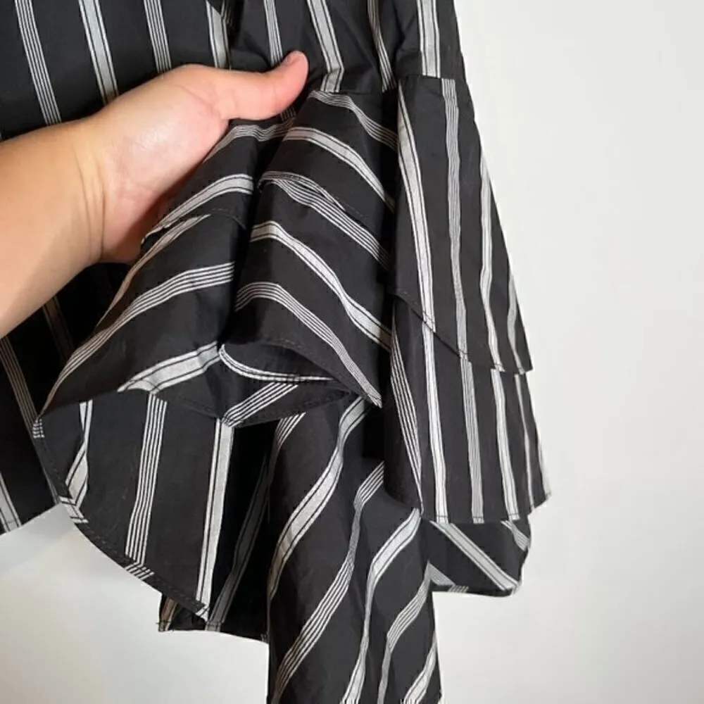 Milly black striped bell sleeve Gaby blouse - Image 3