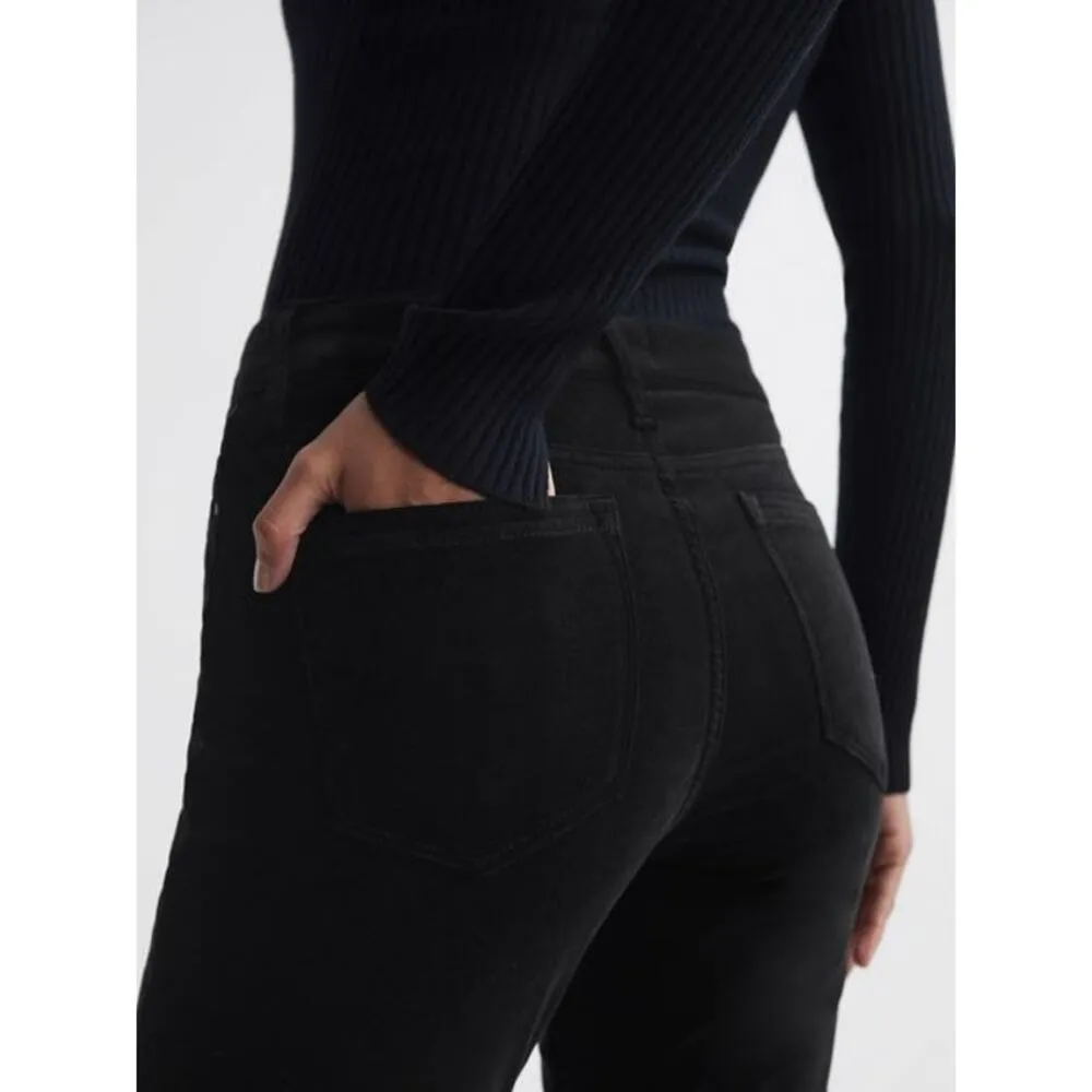 Reiss Lux Black Velvet Mid-Rise Skinny Jeans 25 NEW - Image 2