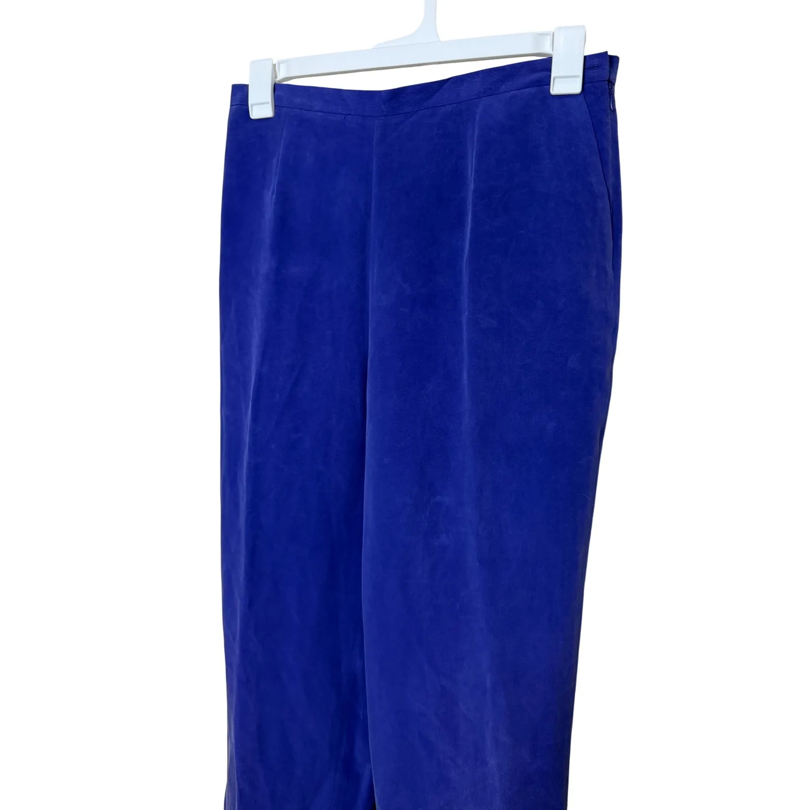 TRAVIS AYERS For dressbarn Silk Blend purple/Blue Wide Leg Pants Size 12 Purple - Image 2