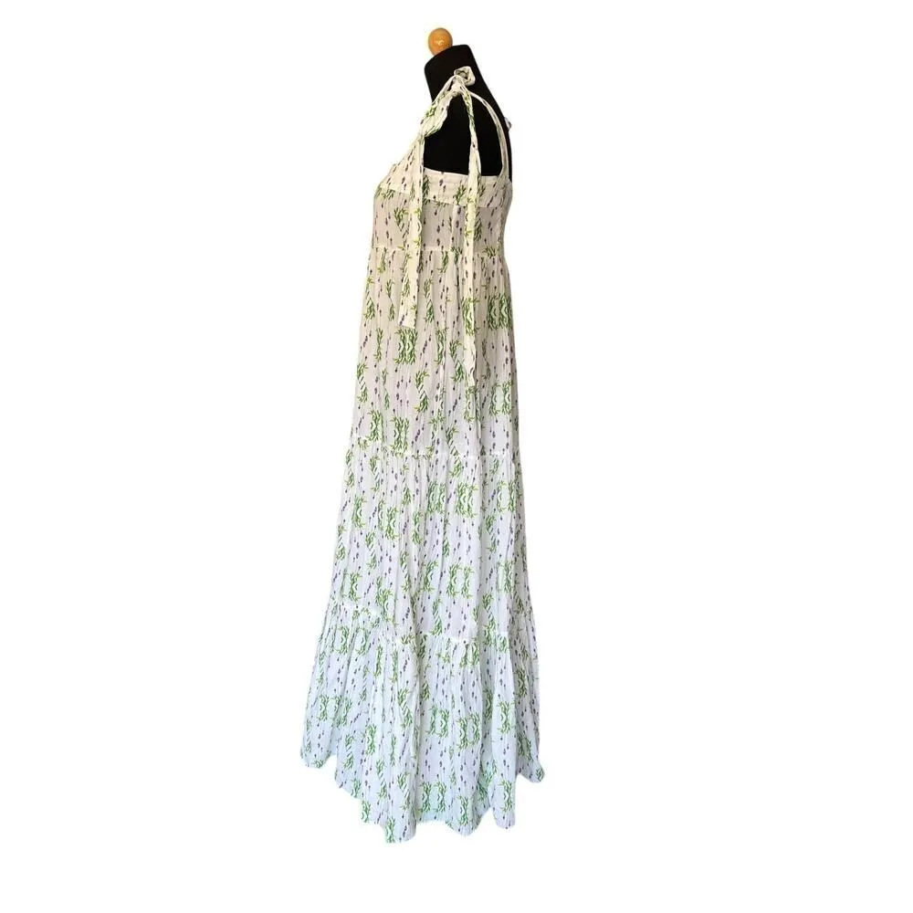 Playa Lucila Tie Shoulder Tiered Dress Floral Size S MSRP $150 - Image 7